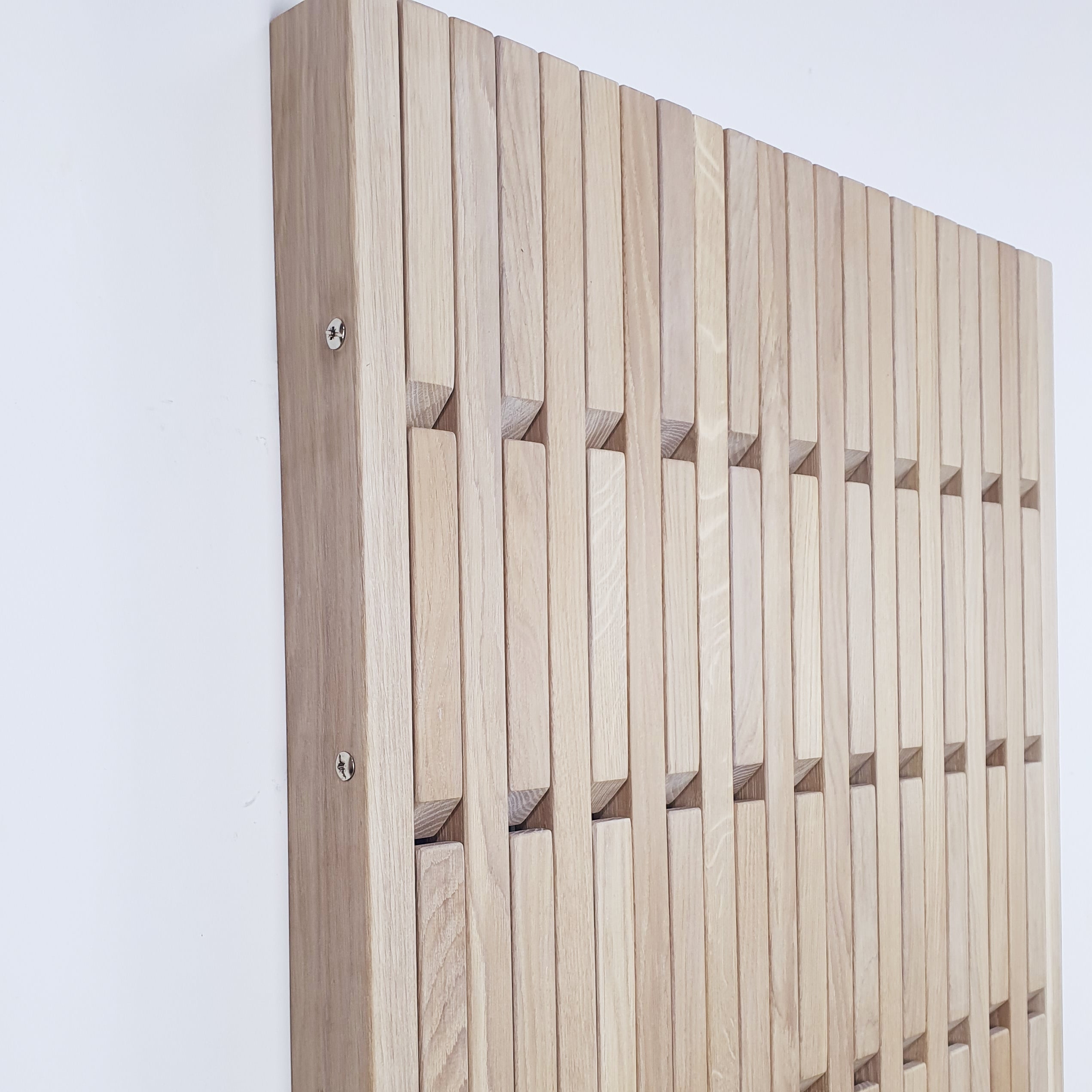 Wall coat rack. Natural oak. mini. covered with white oil wax
